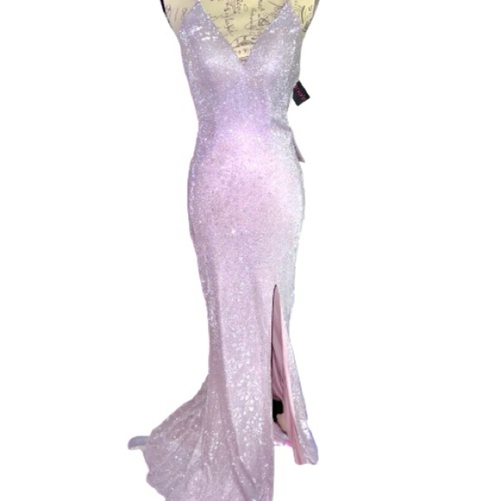 Elegant Lilac Purple & Silver Formal Gown Bridal Prom Dress NWT S/2